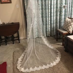 Stunning long wedding veil (white)